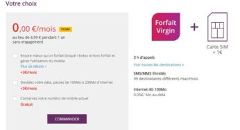 Forfait Virgin Mobile Gratuit !! ( appel 3h / sms-mms illimité / internet 100 Mo)