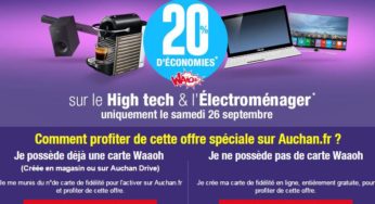 Bon plan High-tech / Electroménager : 20% de votre achat re-crédités sur la carte Auchan (samedi uniquement)