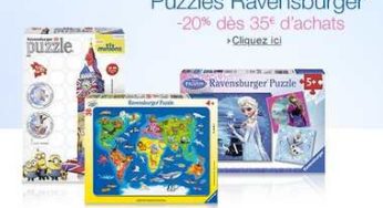 Bon plan Puzzle Ravensburger : 20% de reduction dès 30 euros d’achat (Amazon)