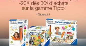 Moins 20% sur les jeux éducatifs électroniques Tiptoi de Ravensburger (dès 30€)