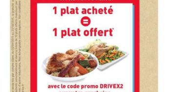 1 plat acheté = 1 plat gratuit chez Flunch Drive (code promo jusqu’à 10 plats gratuits)