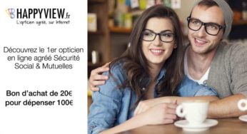 Bon d’achat Happyview : 100€ d’achats pour 20€ (opticien Internet agréé Sécurité Sociale)