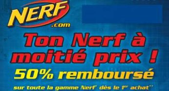 Jusqu’à 10 Nerf 50% remboursés (Offre de remboursement Nerf 2016)