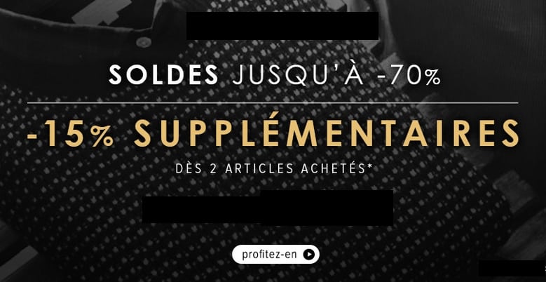 Soldes MenLook ! Jusqu’à -70% +15% suppl. dès 2 articles et livraison gratuite