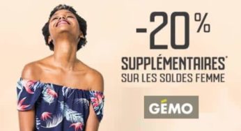 20% supplémentaire sur les Soldes Gémo Mode femme !