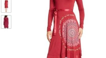 Soldes : Robe Desigual Martita manches longues à 17,70€ au lieu de 59€ (rouge ou verte)