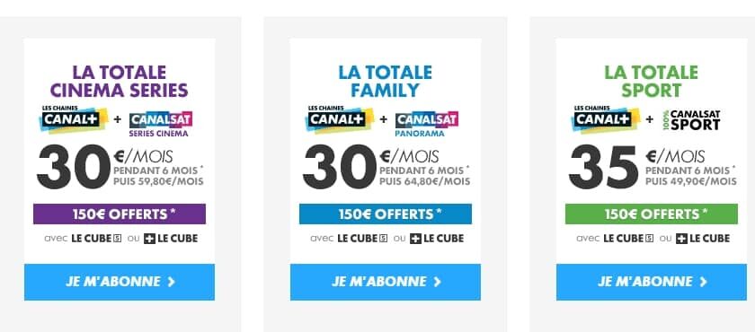 Canal plus 150 euros