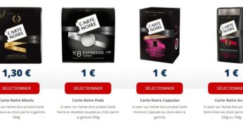 Coupon de réduction Carte Noire à imprimer: -1€ ou -1,3€ sur le café moulu, capsules, pods ou grains