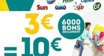 10€ d’achat Sun, Omo, Skip, Persil, Cif, Domestos, Cajoline pour 3€