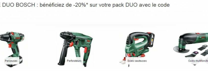 20% de remise sur les packs Bosch