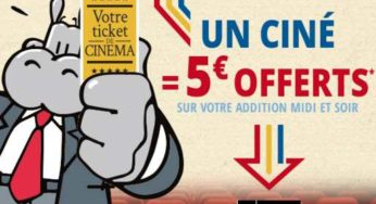 Printemps du Cinéma : 5€ de remise chez Hippopotamus avec votre ticket