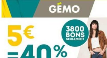 CMesDeal Gémo : 40% de remise sur votre commande pour 5€