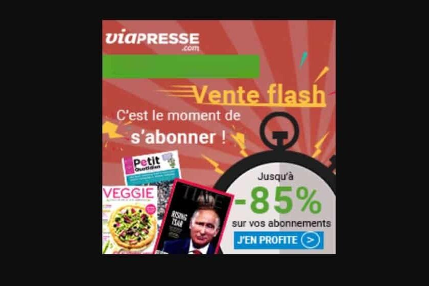 Vente flash abonnement magazine Via Presse