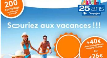 Vente flash : à partir de 126€ vos vacances en Mobil-home d’une semaine 4-6 pers avec Carrefour Voyages