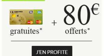 80€ offerts pour l’ ouverture d’un compte Fortuneo + carte bancaire gratuite + frais de tenue gratuit