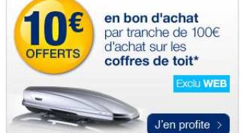 Norauto : 10€ offerts tous les 100€ sur les coffres de toit, GPS, Autoradio, porte-vélo, attelage, vélos…