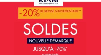 BON PLAN SOLDES : 20% supplémentaires sur les Soldes Kiabi !