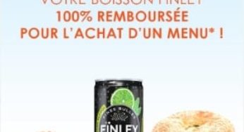 Bon plan La Croissanterie : 1 canette Finley gratuite (remboursée) pour l’achat d’un menu