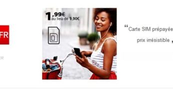 CARTE SIM SFR prépayée à 1,99€ au lieu de 9,99€ (sans engagement, sans abonnement) 10€ de crédit de communication