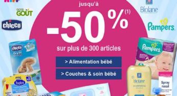 Déstockage alimentation bébé & soin bébé sur Auchan (jusqu’à -50%)