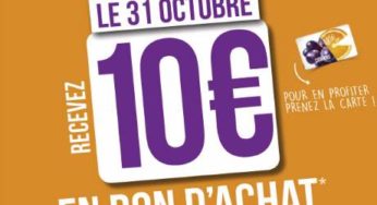 10€ offerts dans les supermarchés Match à partir de 31€ d’achat (31 octobre en 1 bon d’achat)