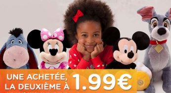 1,99€ la seconde peluche Disney sur Disney store