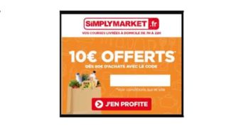 Simply Market : 10€ de remise dès 80€ (livraison domicile Paris et Ile de France)