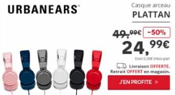 24,99€ les casques Urbanears Plattan port inclus (différents coloris) au lieu du double