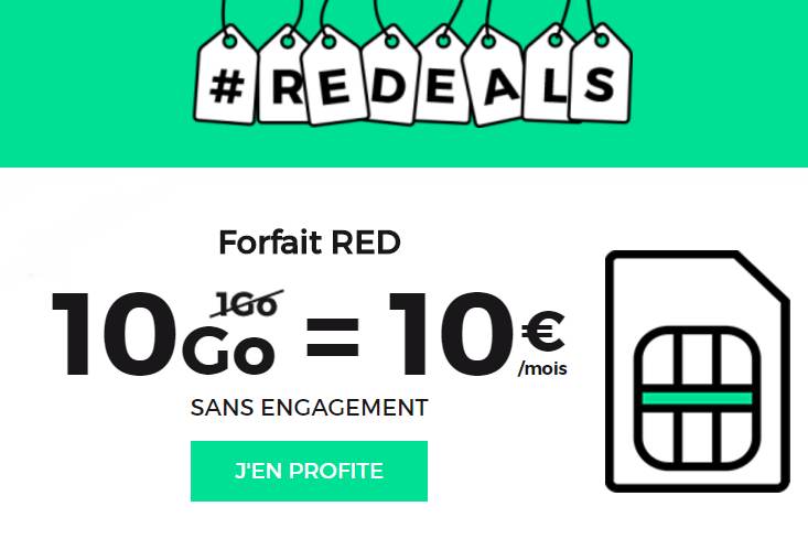 10€ les 10GO à vie sur RED SFR avec appels & SMS / MMS illimités