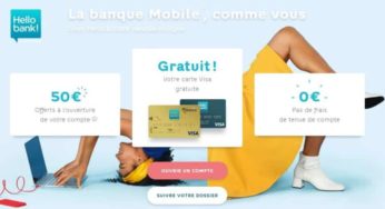 Hello bank ! : 50€ offerts + CB gratuit + 0€ frais pour l’ouverture d’un compte