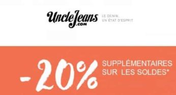 20% de remise en plus sur les soldes UncleJeans et livraison gratuite 🚚