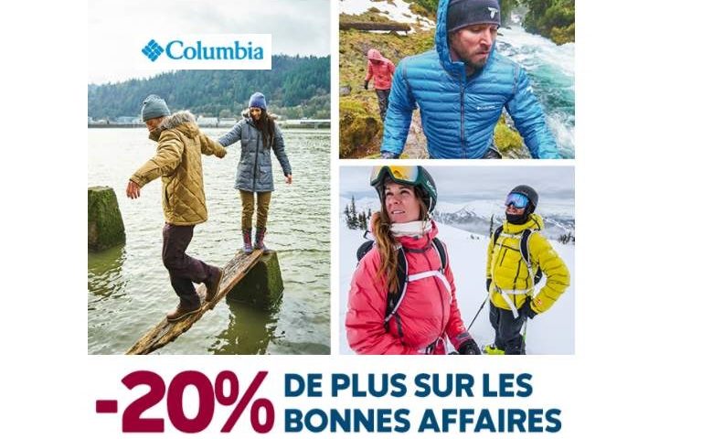 remise supplémentaire sur les promos Columbia