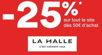 Aujourd’hui seulement : -25% sur La Halle dès 50€ d’achat