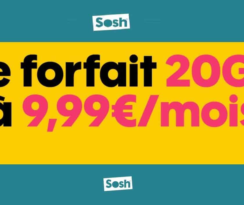 Abonnement forfait mobile SOSH 20Go