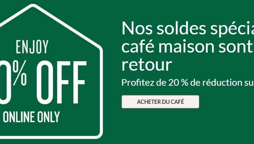 Boutique Starbucks : 20% de remise sur les cafés