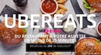 Coupon UberEATS : 20€ de remise sur 4 premières commandes pour 5€