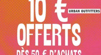 Urban Outfitters : remise de 10€ dès 50€ ou de 15€ dès 75€ d’achat