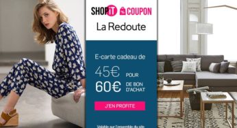 45€ la carte cadeau La Redoute d’une valeur de 60€ d’achats (valable sur tout et cumulable promo)