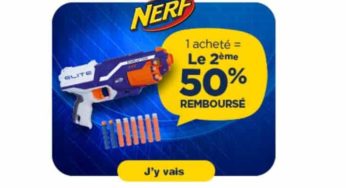 1 acheté = le deuxième Nerf 50% remboursé