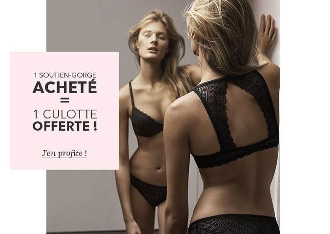 soutien-gorge Etam acheté = 1 culotte gratuite