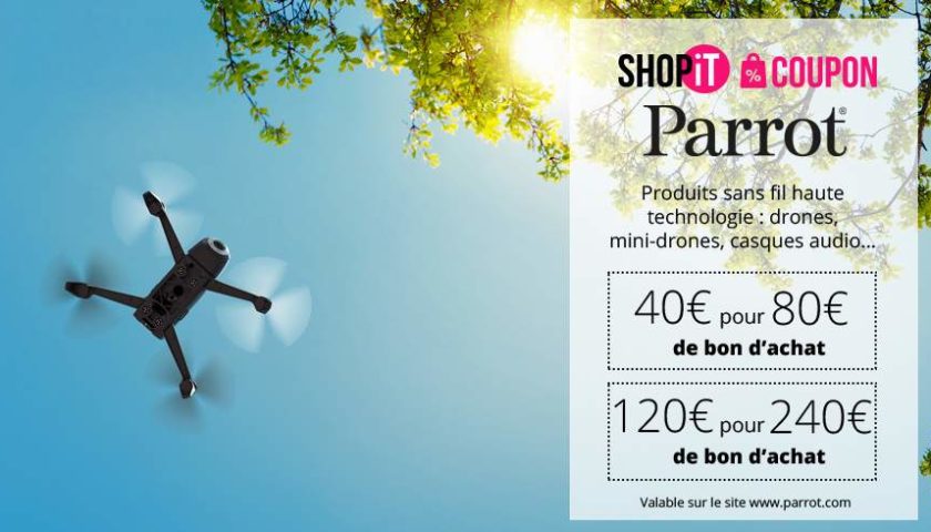 Bon d’achat Parrot moitié prix