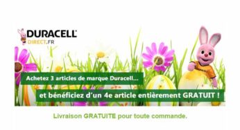 Le 4ème article Duracell gratuit (piles, clé USB, chargeur…) + livraison gratuite Duracell Direct