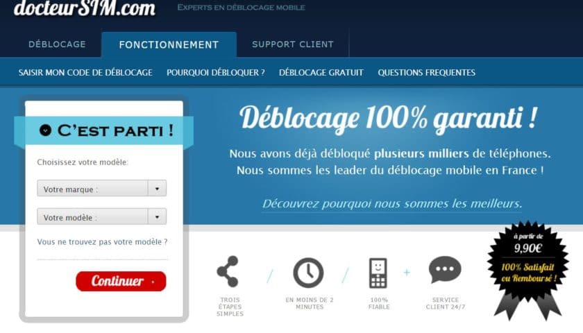 débloquer votre téléphone facilement avec DocteurSIM