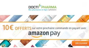 DocMorris (ex: Doctipharma) : 10€ offerts pour toute commande payée par Amazon Pay (en 1 bon d’achat)