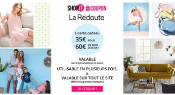 Seulement 35€ la E-carte La Redoute de 60€ (utilisable sur tout – même promo)