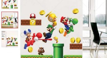 Sticker mural Mario, Luigi… à seulement 1,73€ port inclus