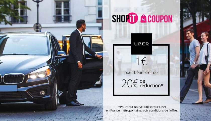 1€ les deux bons d’achat Uber d’une valeur de 20€