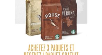 3 paquets de café Starbucks achetés = le 4ème gratuit ☕