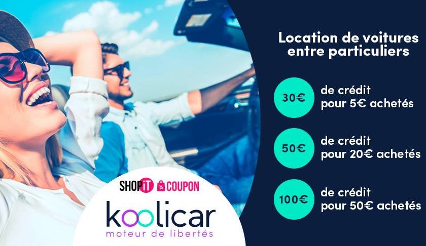 Bon d’achat Koolicar location voiture entre particulier