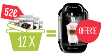 Offre Tassimo : 1 machine offerte pour 12 paquets achetés (soit 52€ le tout)